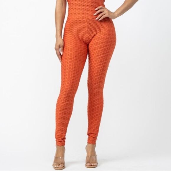 Orange Honeycomb Jumpsuit - Picture 9 of 10